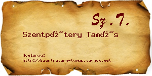 Szentpétery Tamás névjegykártya