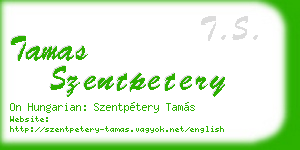 tamas szentpetery business card