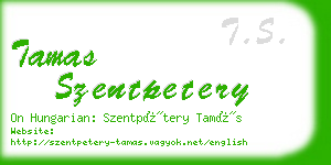 tamas szentpetery business card